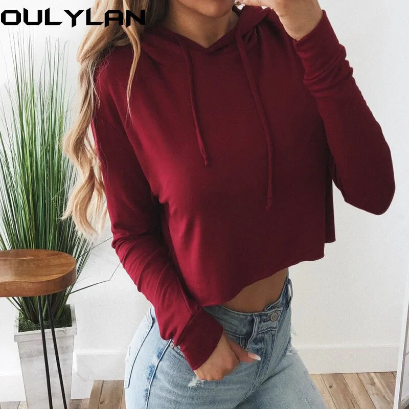 Oulylan Women's Crop Hoodies Sweatshirts